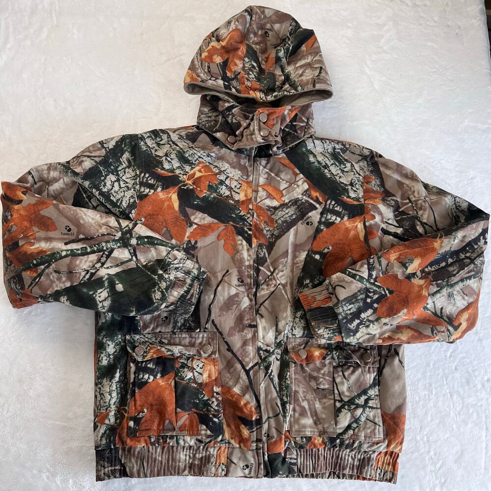 Outfitters Ridge Vintage Hooded Jacket 3D Camo camouflage Youth sz XXL 20 Bomber
